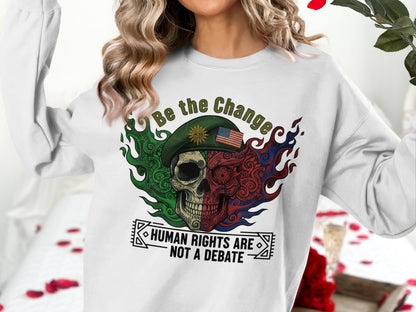 Be the Change Human Rights Are Not a Debate Shirt
