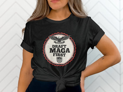 Draft MAGA First America Eagle Graphic T-Shirt