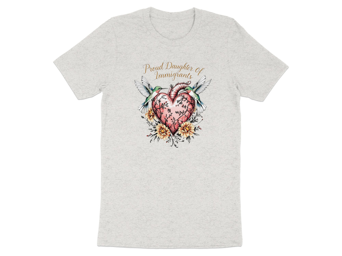 Proud Daughter of Immigrants Heart Hummingbird Shirt