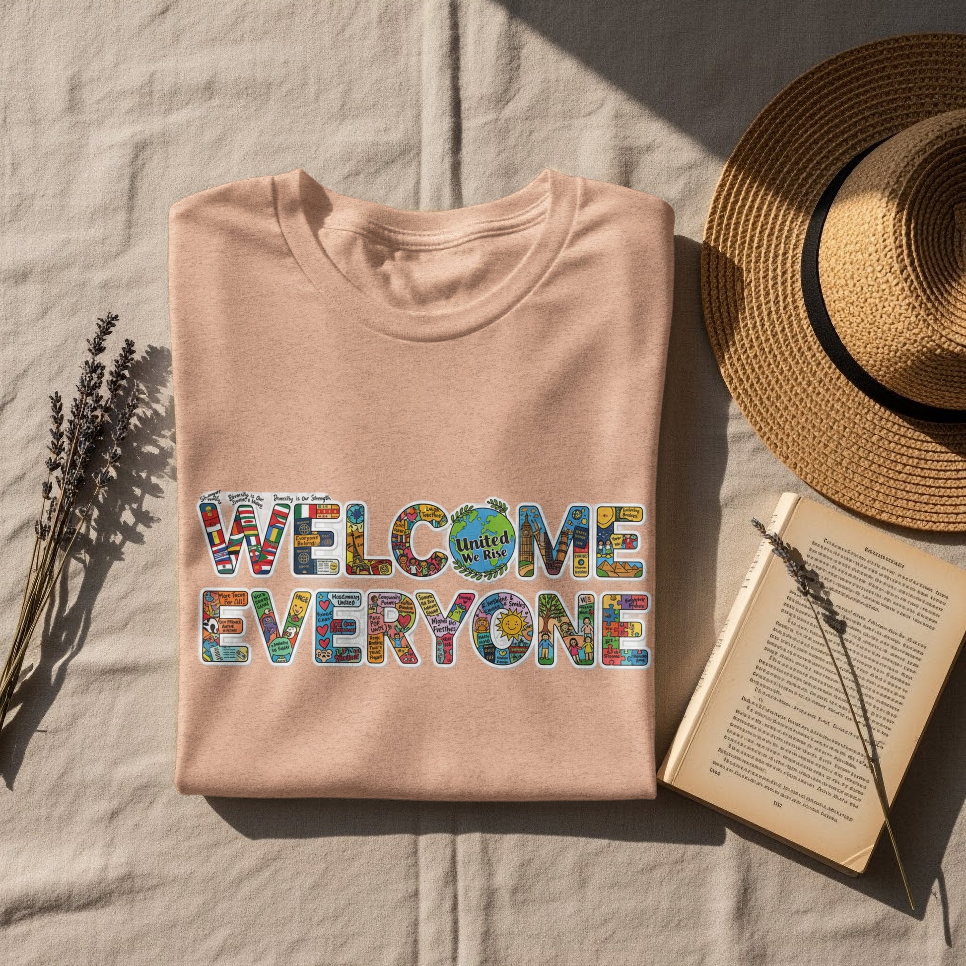 Welcome Everyone Colorful Graphic Design Shirt