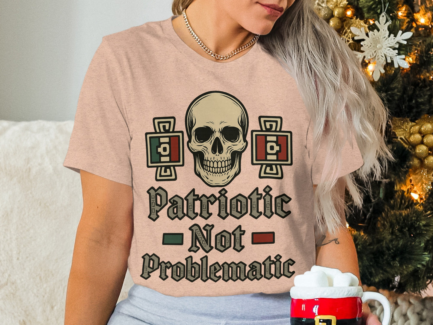Patriotic Not Problematic Skull Graphic Shirt