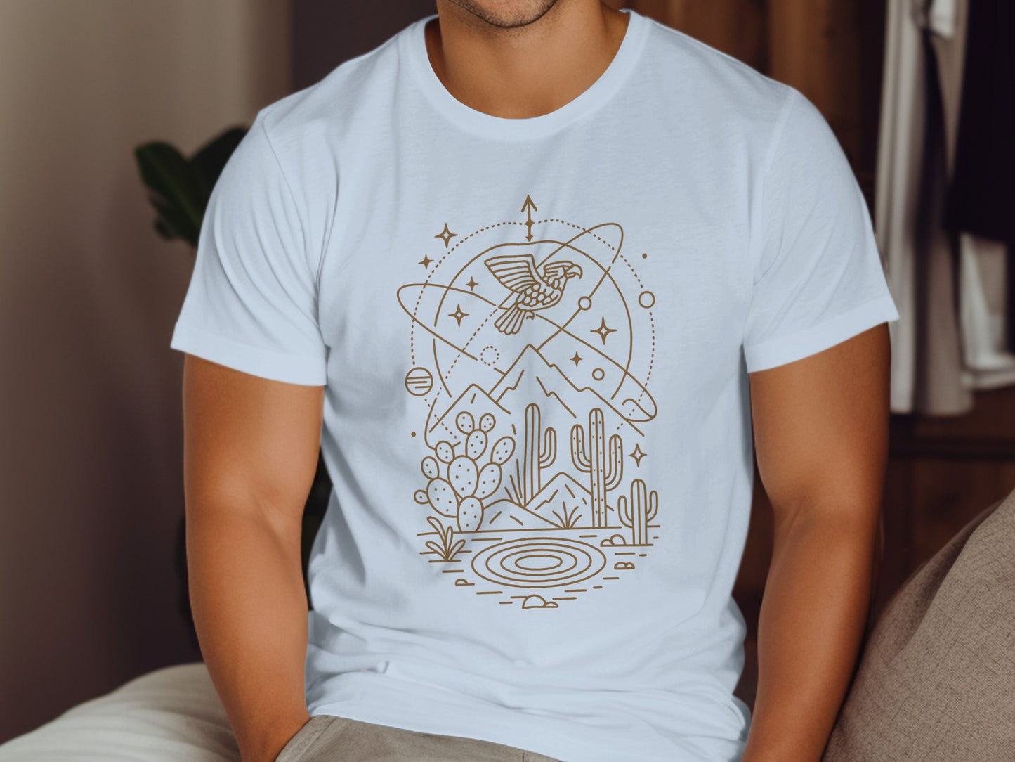 Cosmic Eagle Desert Graphic T-Shirt Unique Design product type