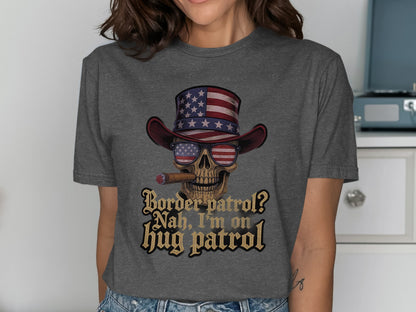 Patriotic Skull Hug Patrol Graphic Tee product
