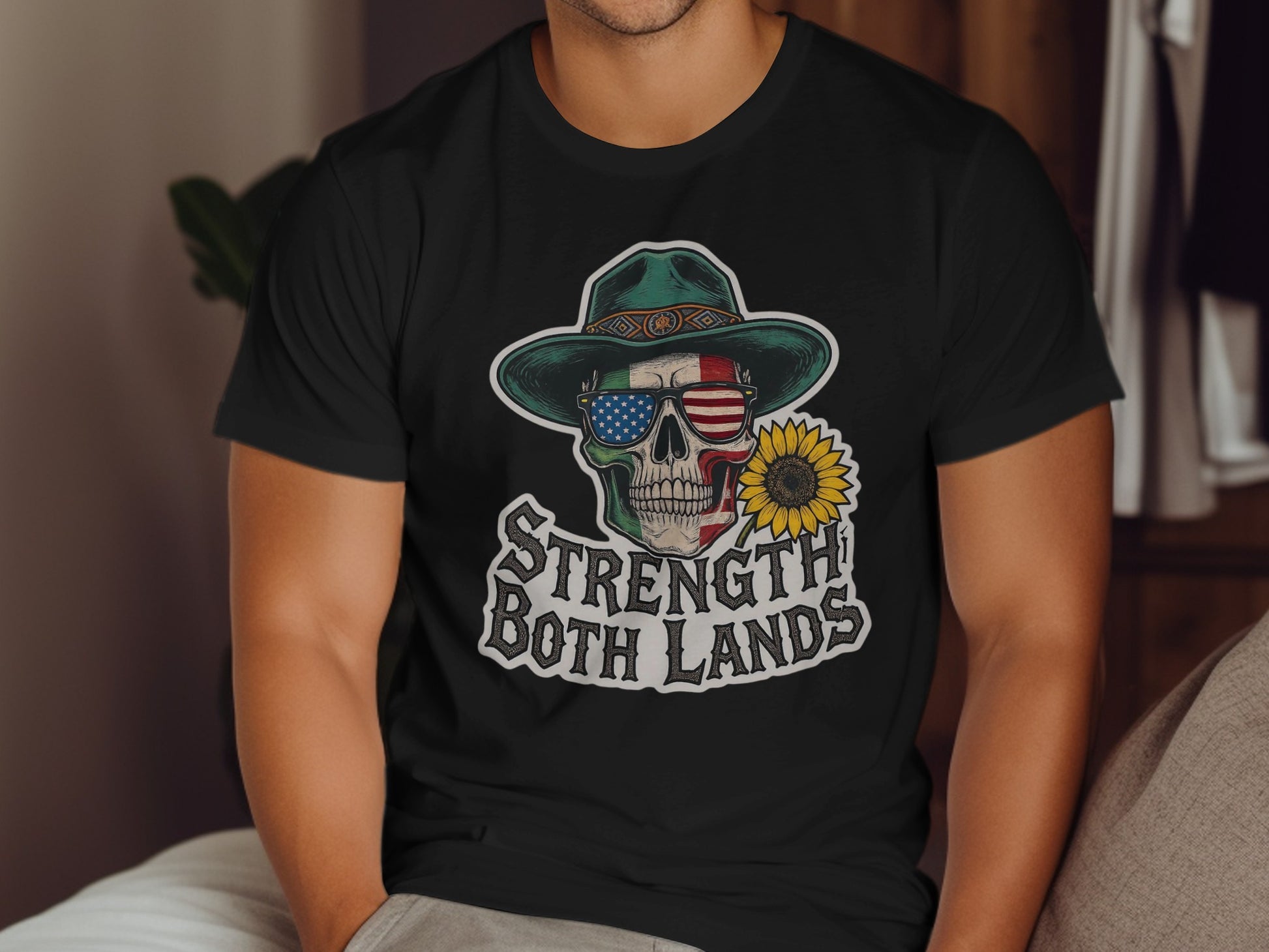 Strength Both Lands Skull Graphic T-Shirt product type