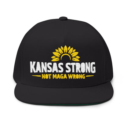 Kansas Strong Not MAGA Wrong Hat with Sunflower Design