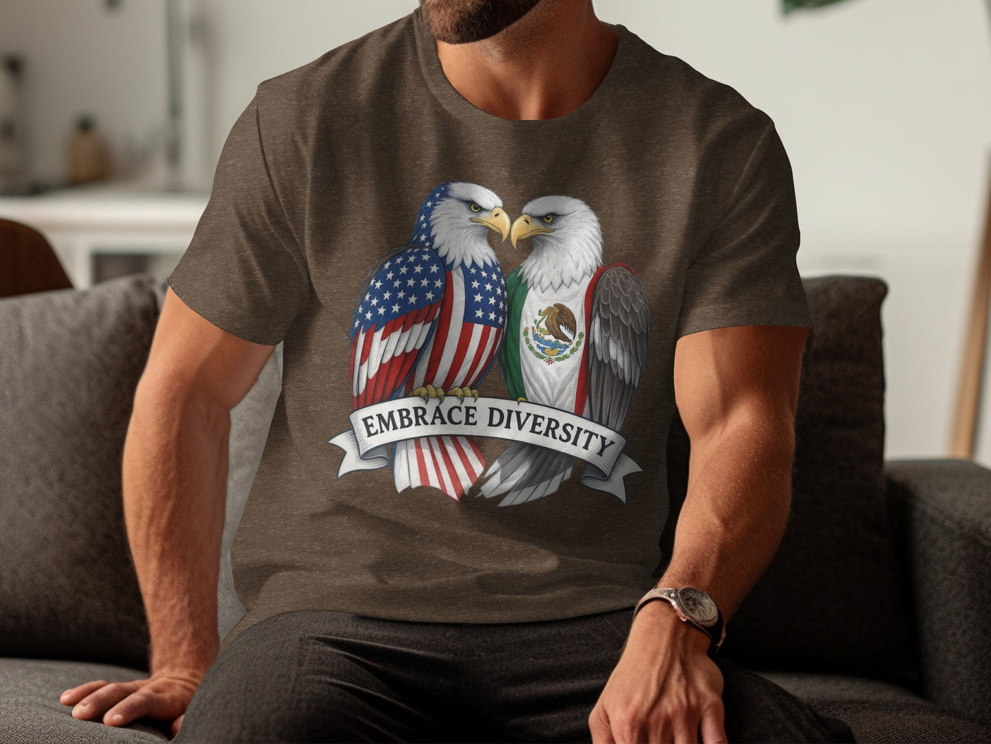 Patriotic Embrace Diversity Eagles Graphic Tee product