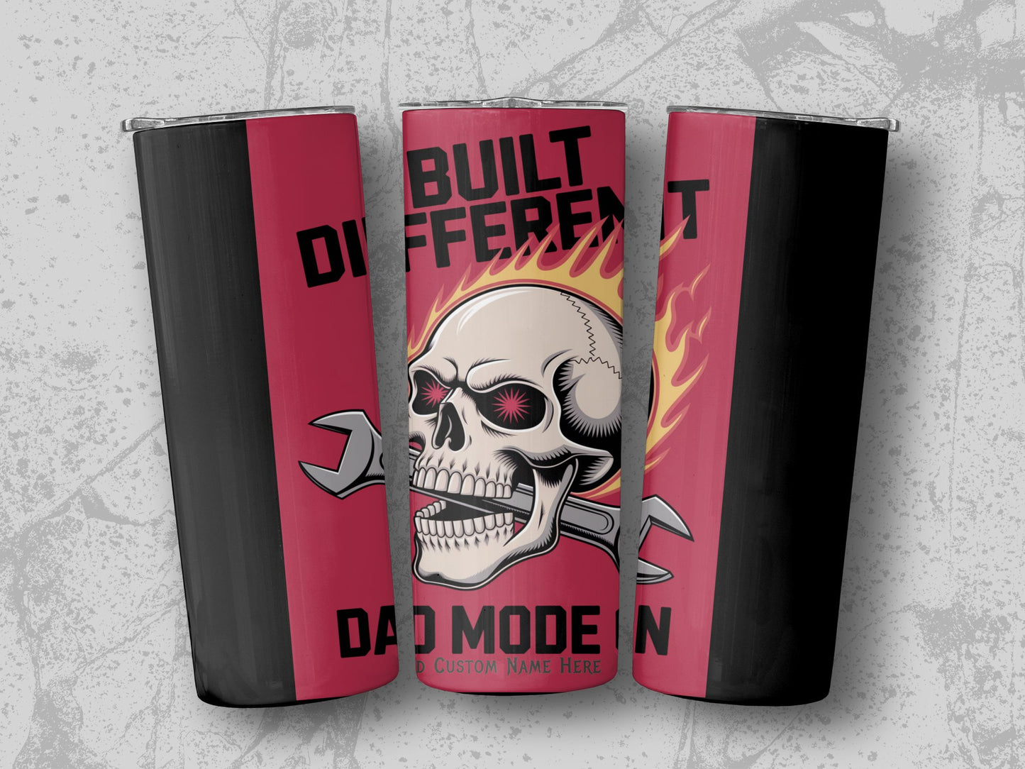 Built Different Skull and Flames Dad Mode Insulated product