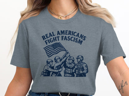 Real Americans Fight Fascism T-Shirt Product