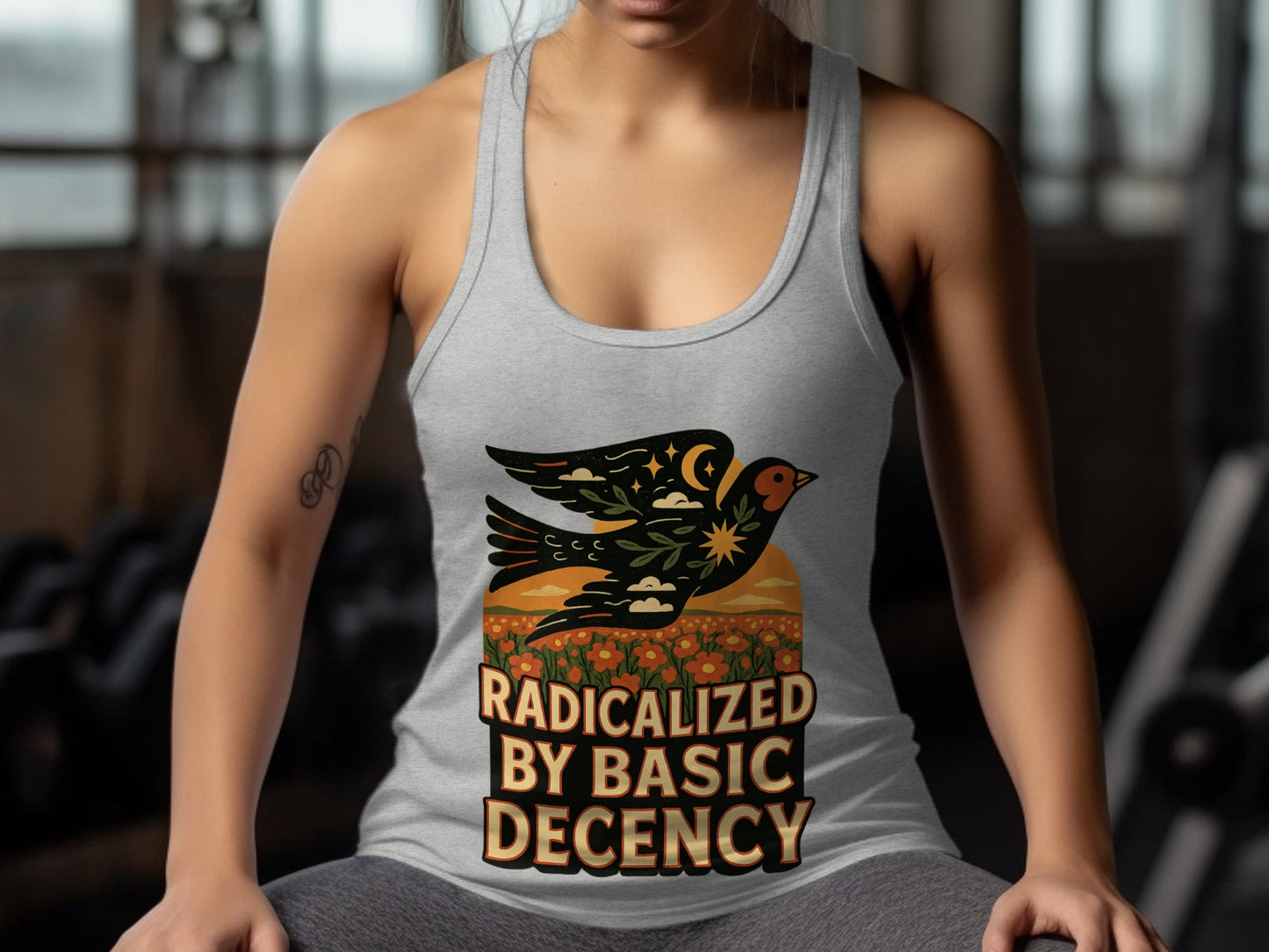 Radicalized by Basic Decency Graphic Tank Top