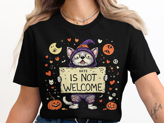 Hate Is Not Welcome Halloween Graphic Shirt product type