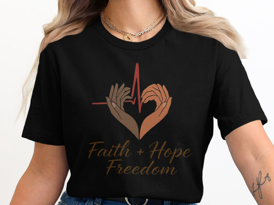 Faith Hope Freedom Heartbeat Design Shirt product