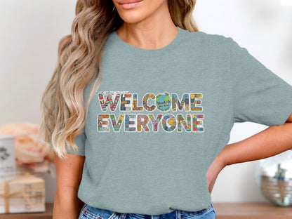 Welcome Everyone Colorful Graphic T-shirt