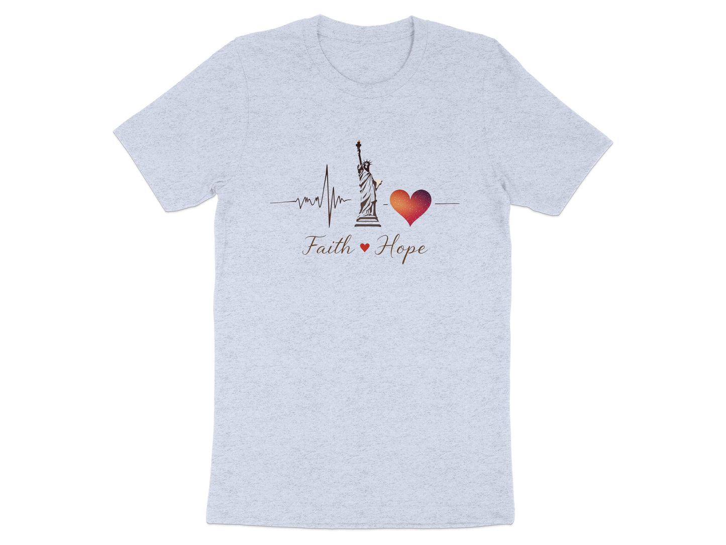Faith and Hope Statue of Liberty Heartbeat T-shirt product