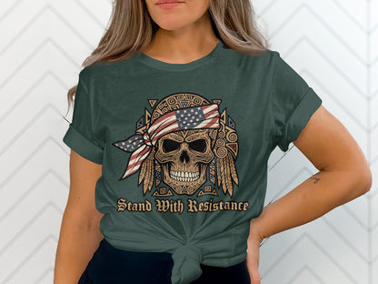 Stand With Resistance Graphic Skull T-Shirt