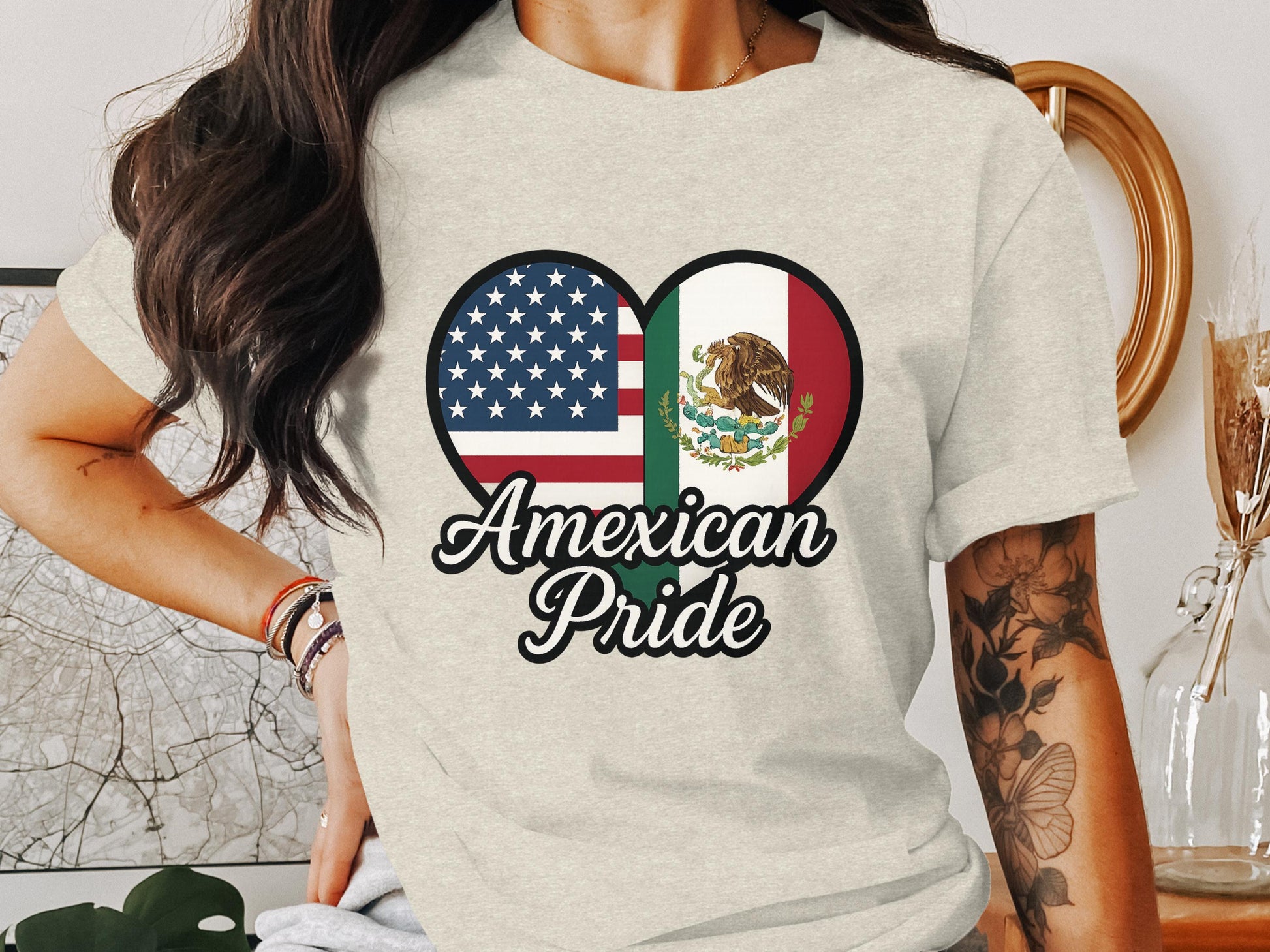 Amexican Pride Heart Flag Graphic Design Shirt product
