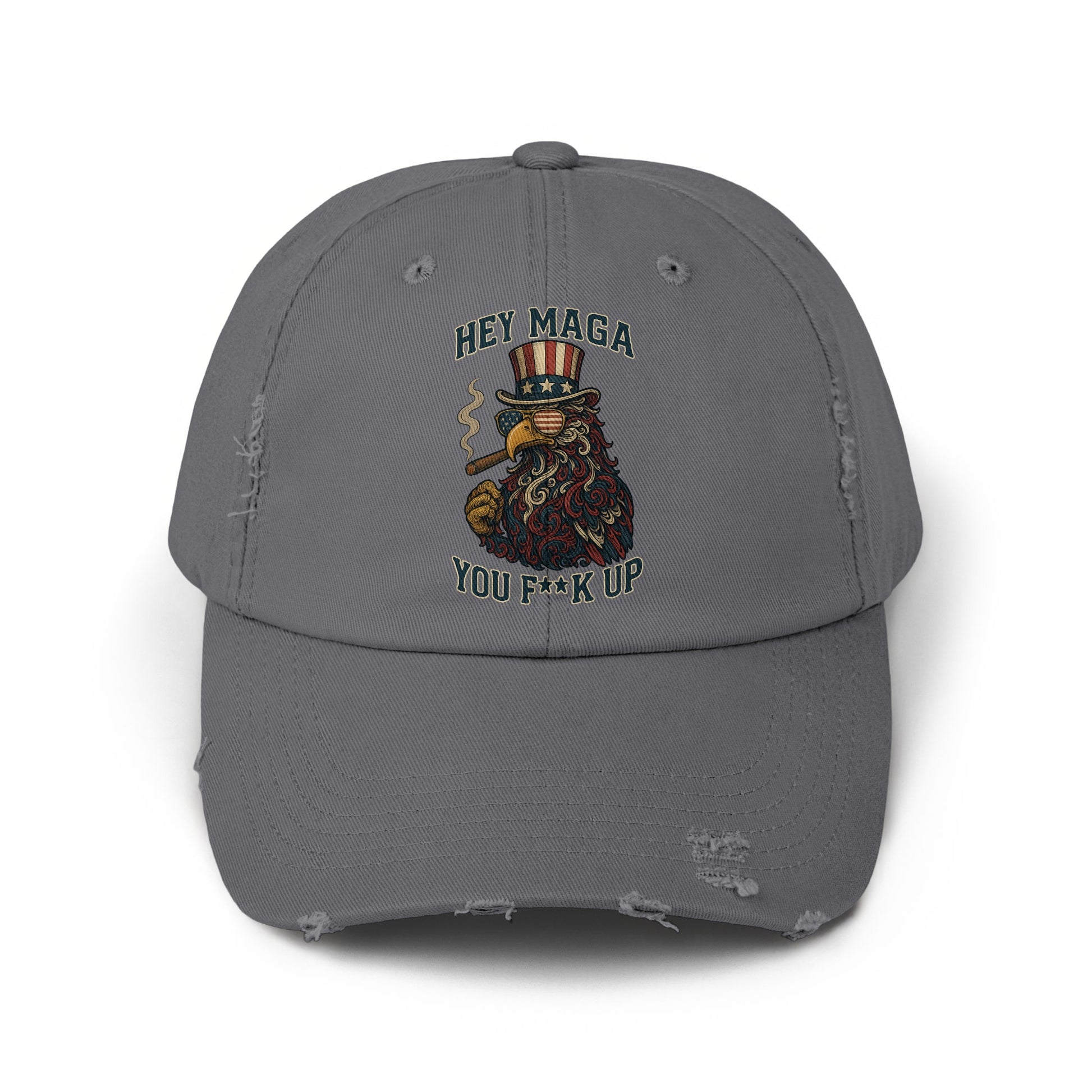 Hey Maga You F**k Up Distressed Dad Hat product