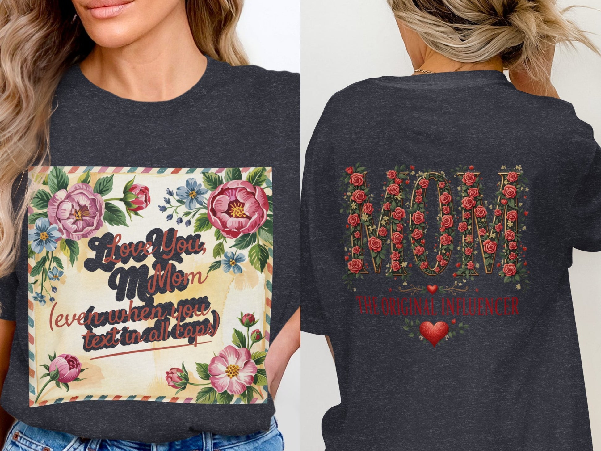 Love You Mom Text In All Caps Graphic T-shirt product