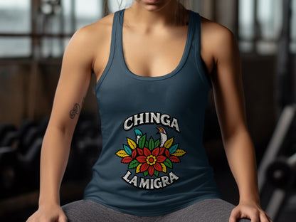 Chinga La Migra Floral Art Women's Tank Top product