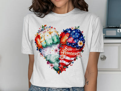 Sin Fronteras Heart Graphic Tee shirt product type