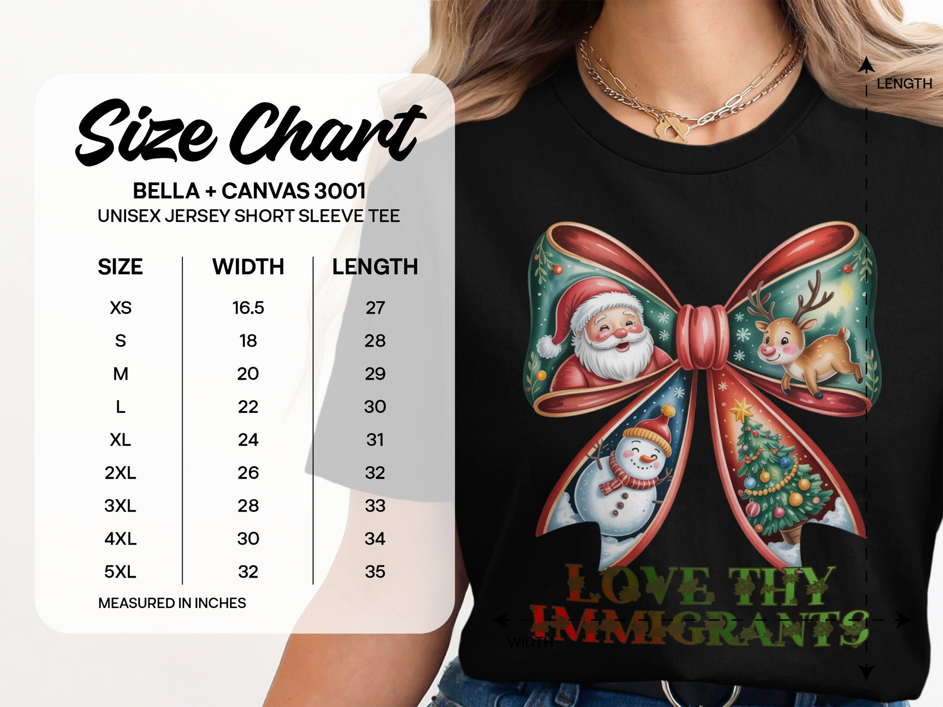 Love Thy Immigrants Santa Claus and Reindeer Shirt