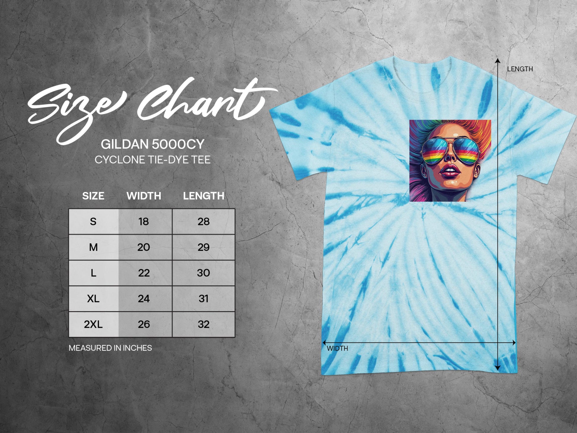 Vibrant Tie-Dye T-Shirt with Colorful Sunglasses design product type