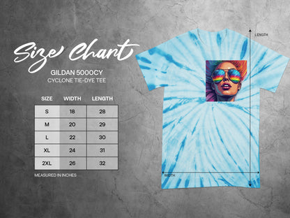Vibrant Tie-Dye T-Shirt with Colorful Sunglasses design product type