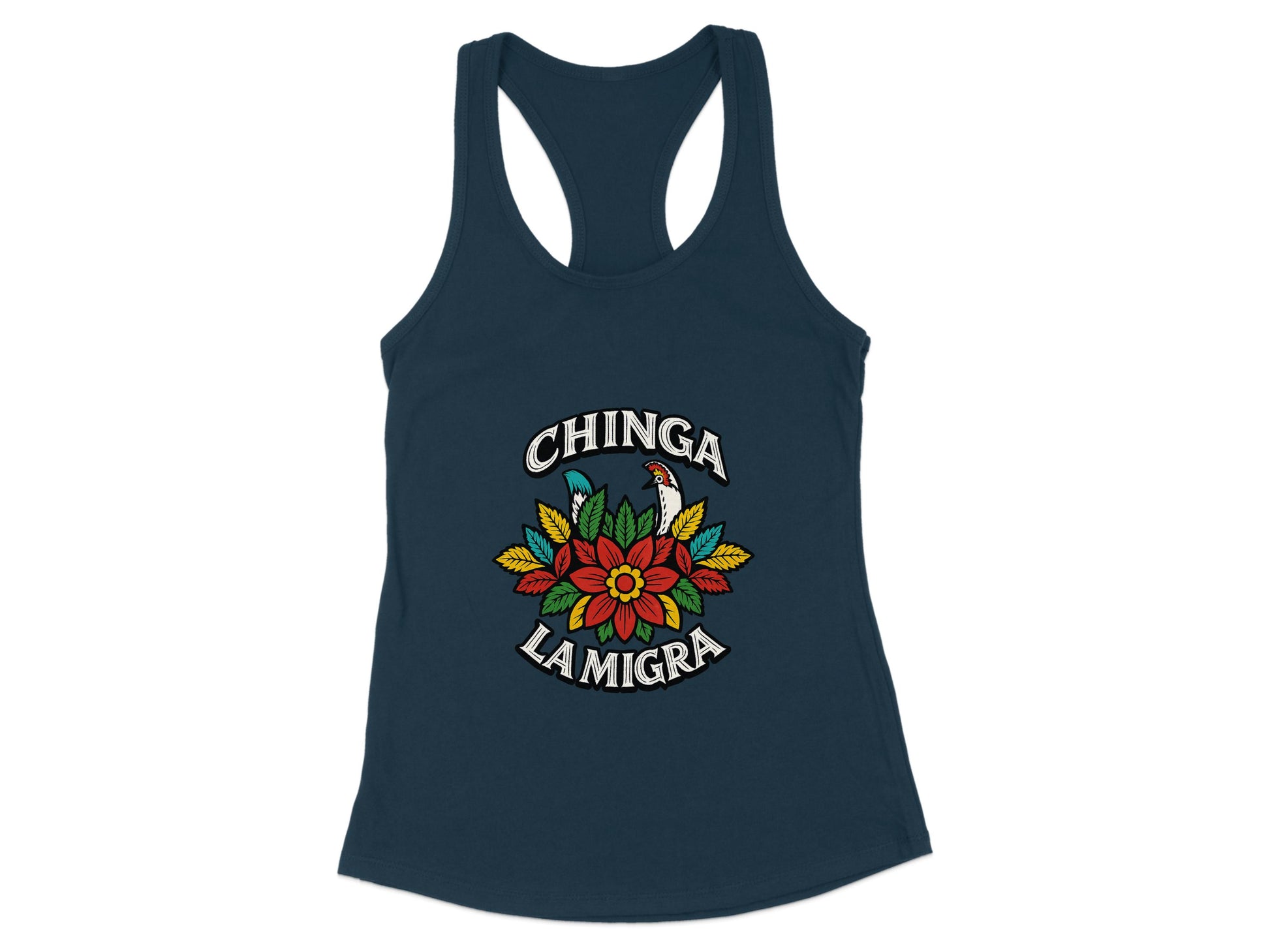Chinga La Migra Floral Graphic Women Tank Top product