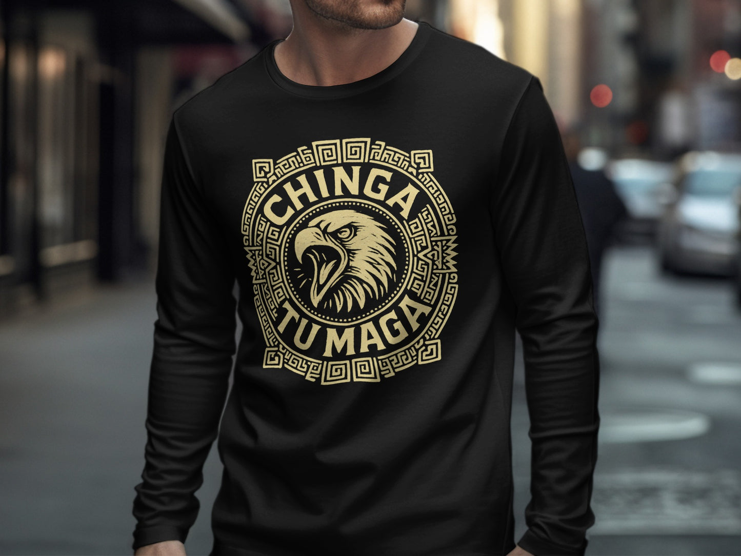 Chinga Tu Maga Graphic Long Sleeve Shirt for Casual Wear