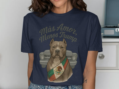 Más Amor Menos Trump Dog Print T-Shirt product type