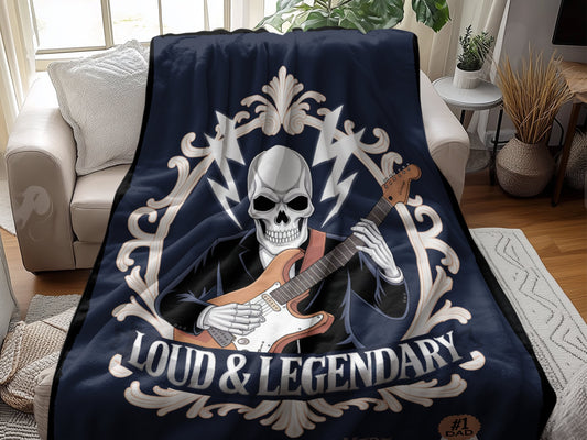 Loud and Legendary Skeleton Guitarist Blanket product