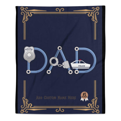 Dad Police Theme Blanket Gift for Father's Day product