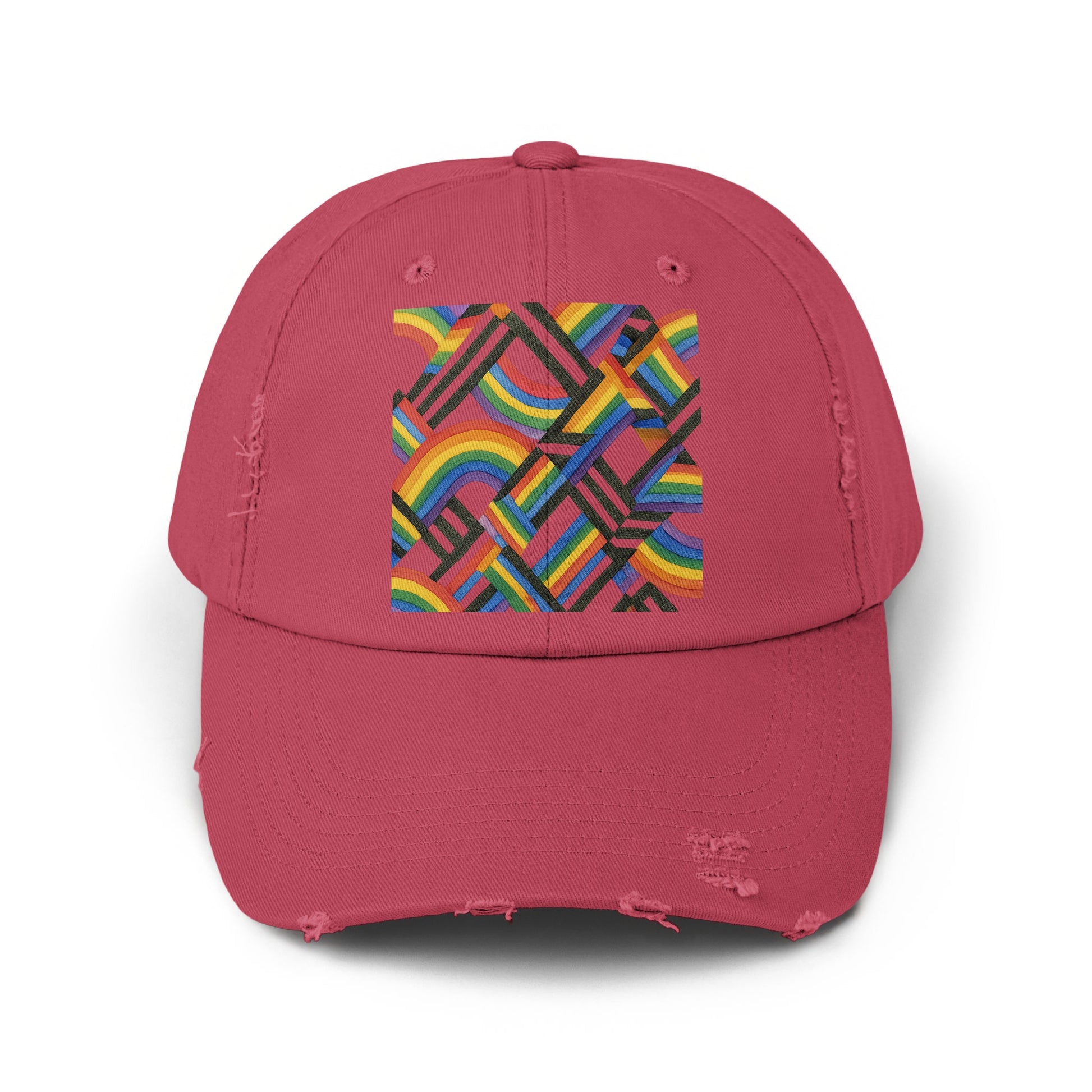 Colorful Geometric Pattern on Pink Hat product