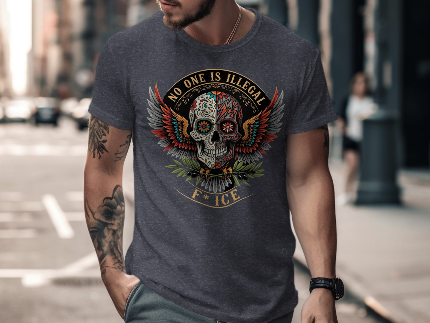 No One Is Illegal F*ck Ice Skull T-Shirt product