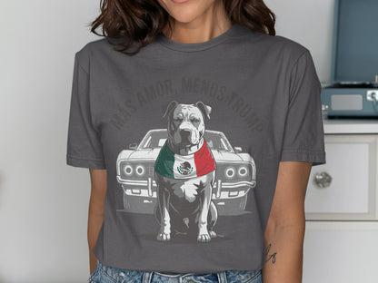 Más Amor Menos Trump Dog Car Graphic Tee product