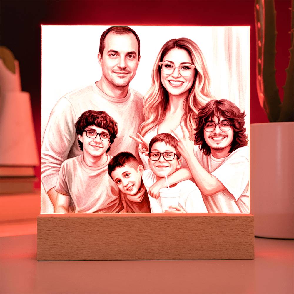 Acrylic Square Plaque Custom Add Your Images Photos Including your family pets.