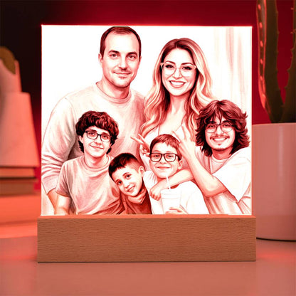Acrylic Square Plaque Custom Add Your Images Photos Including your family pets.