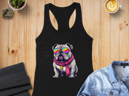Cool Bulldog With Sunglasses Graphic Tank Top product