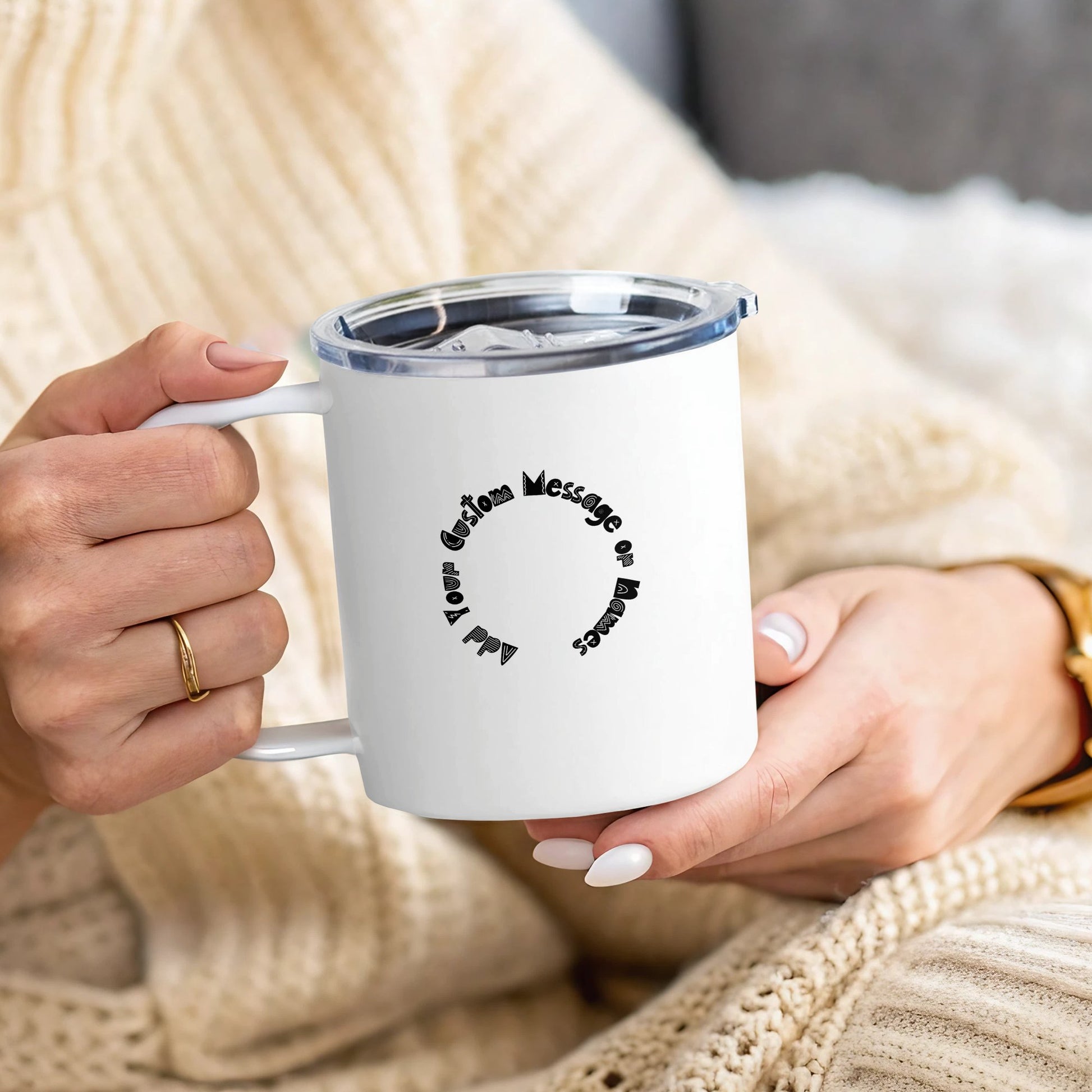 Personalized Custom Message on Travel Coffee Mug product type
