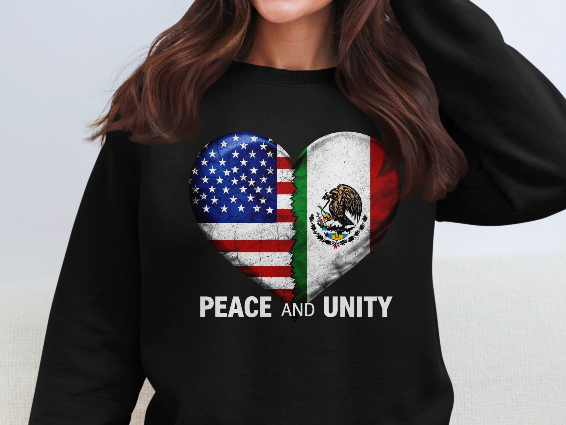 Peace and Unity Heart Flag Sweatshirt product type