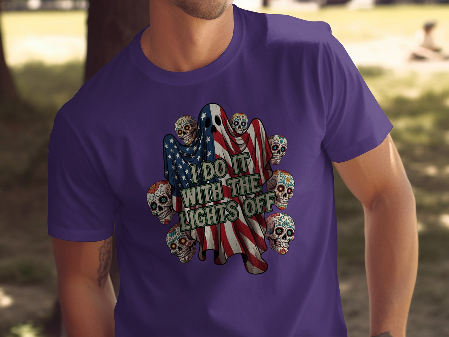 Patriotic Skull Design I Do It With The Lights Off product type