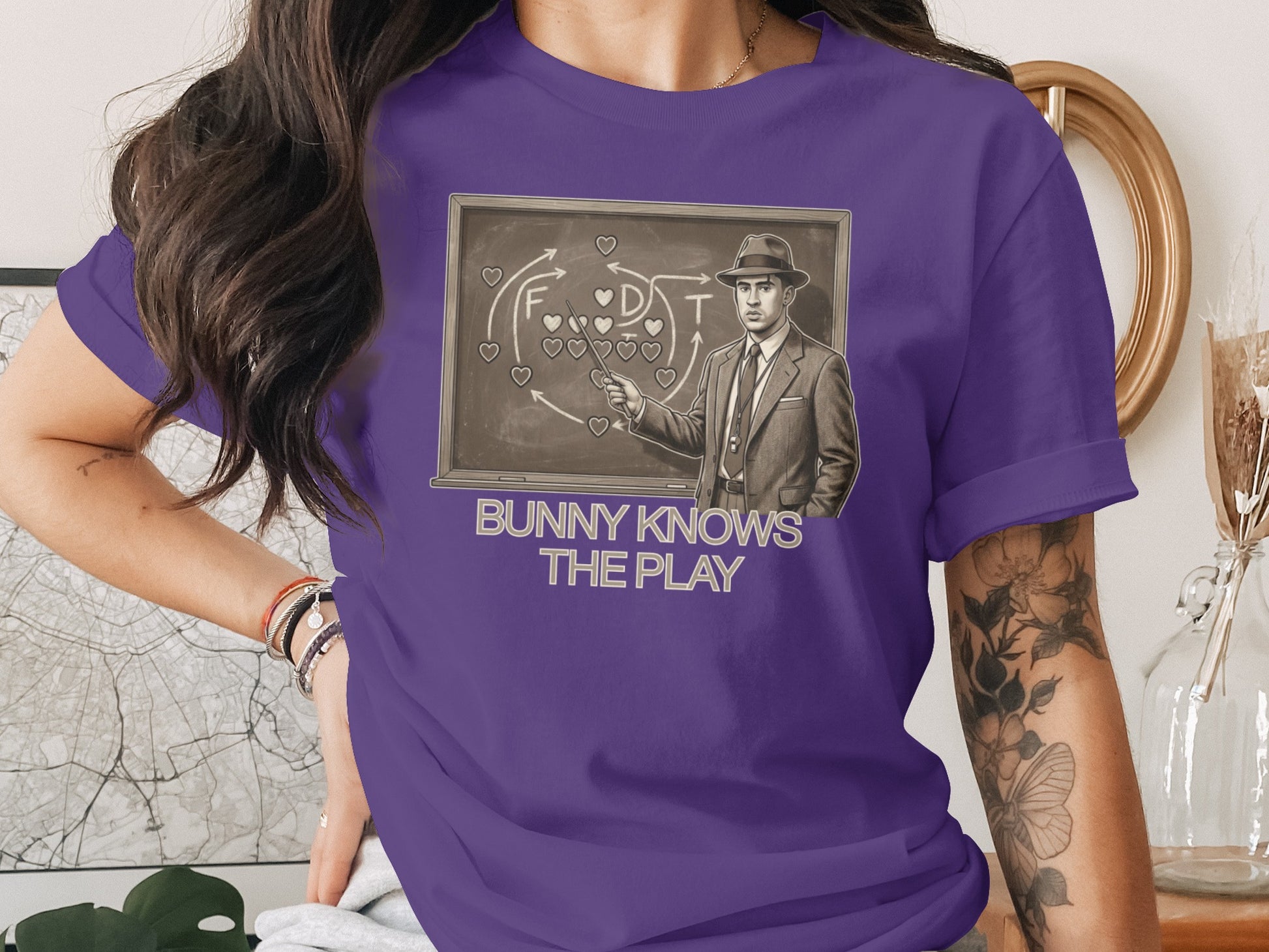 Bunny Knows The Play Graphic T-Shirt Casual Style