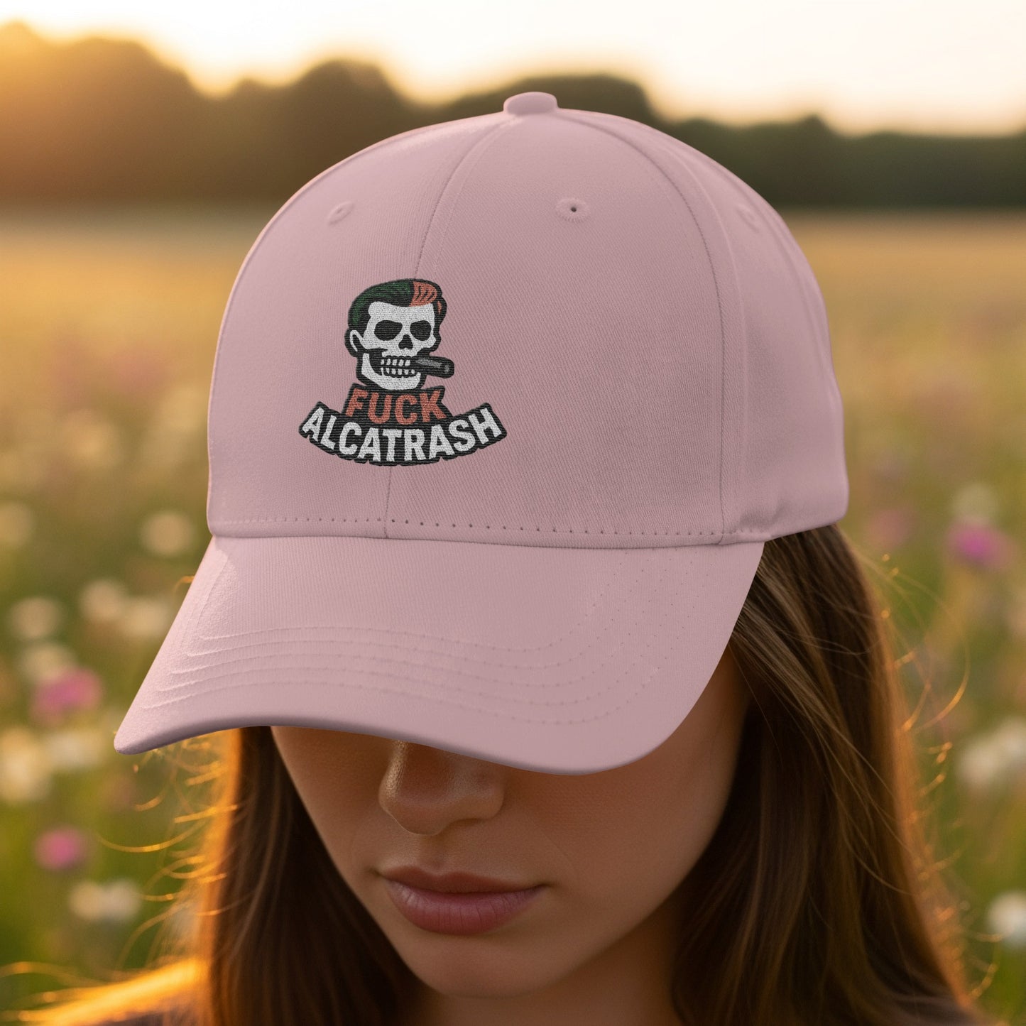 Fuck Alcatrash Skull Embroidered Baseball Cap product