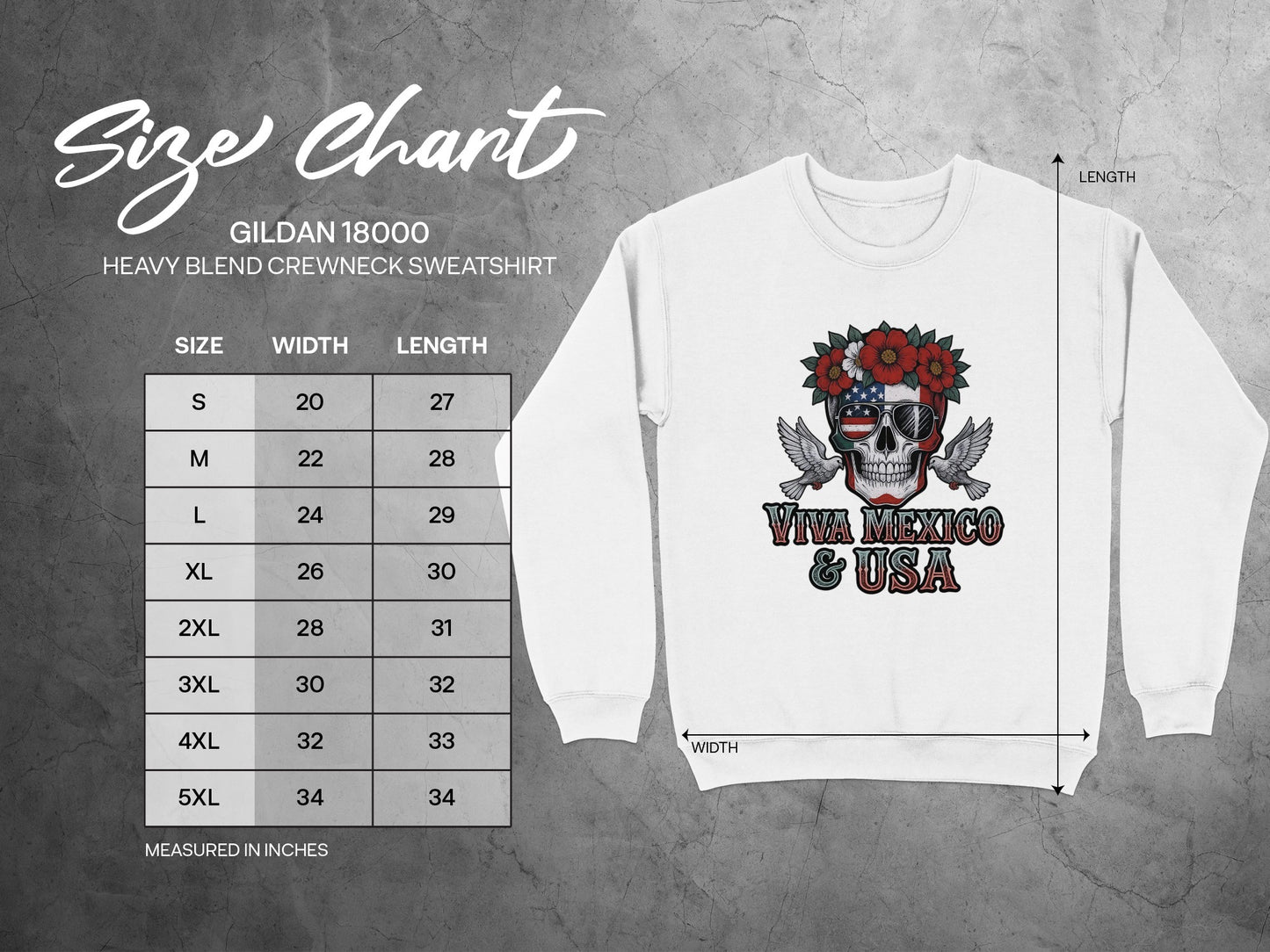 Viva Mexico and USA Skull Design Sweatshirt product