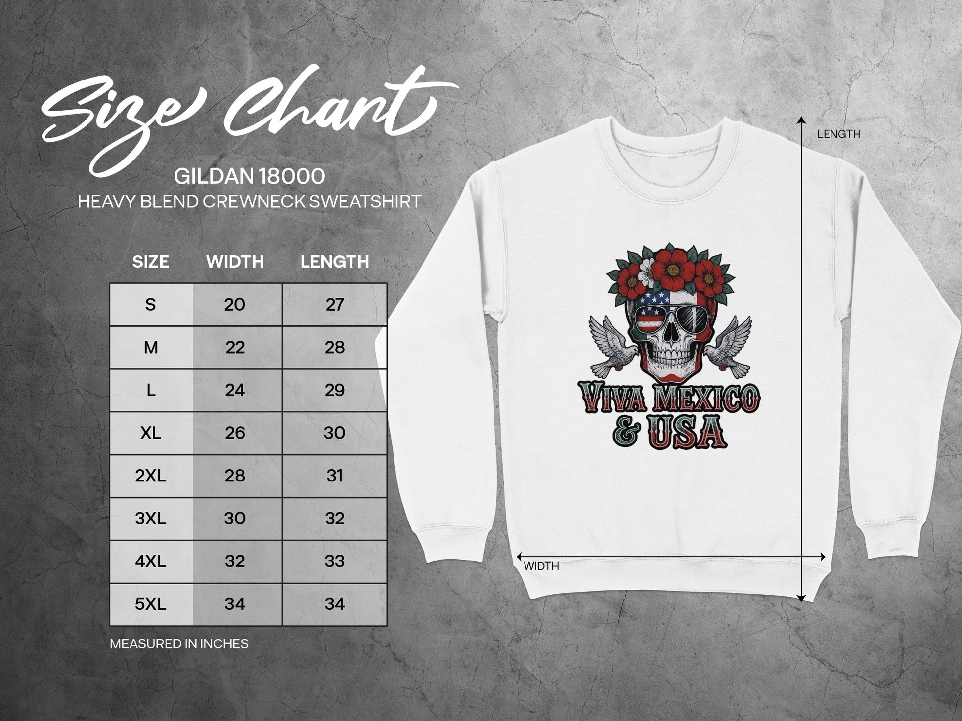 Viva Mexico and USA Skull Design Sweatshirt product