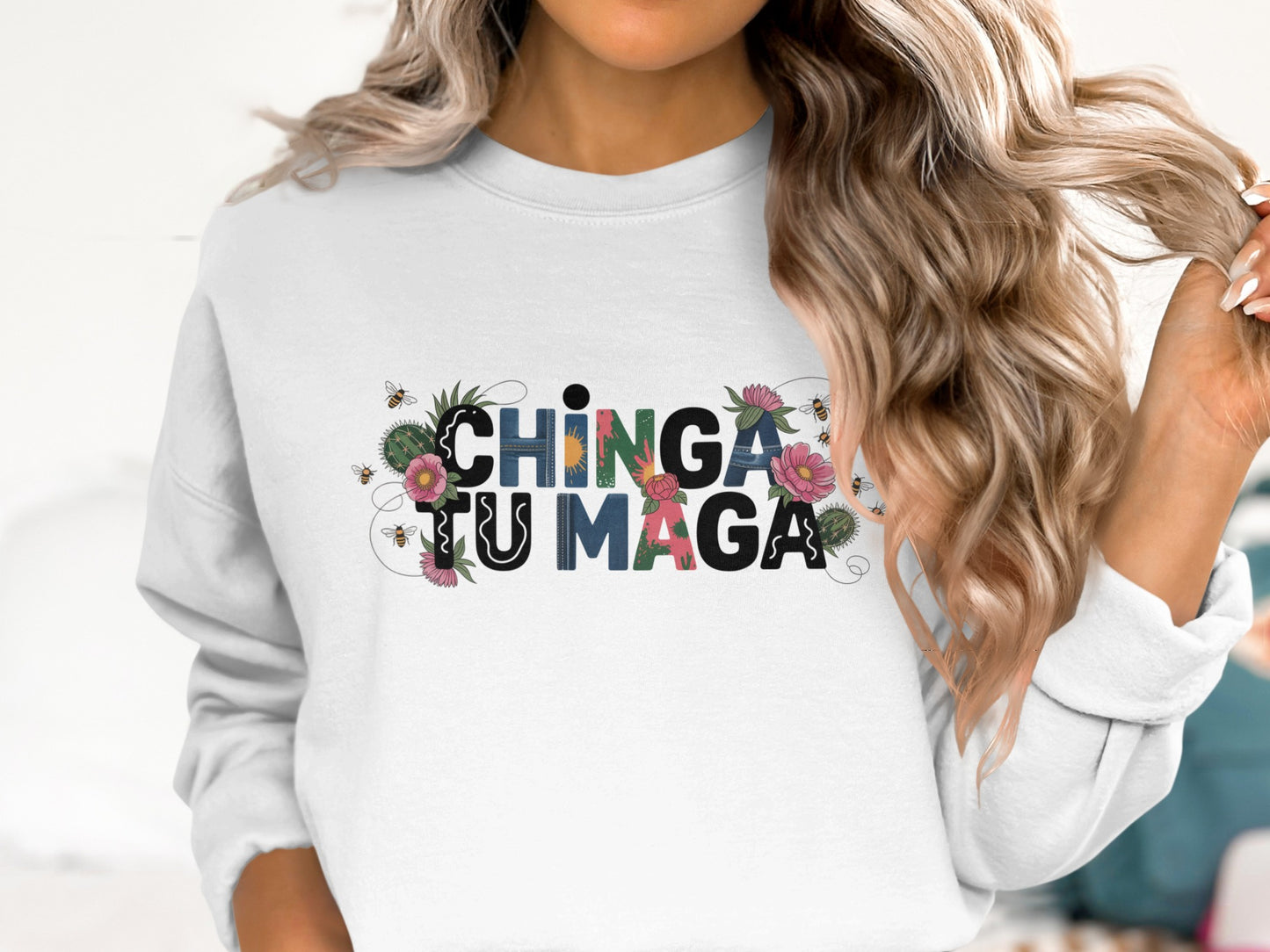 Stylish Chinga Tu Maga Graphic Sweatshirt product