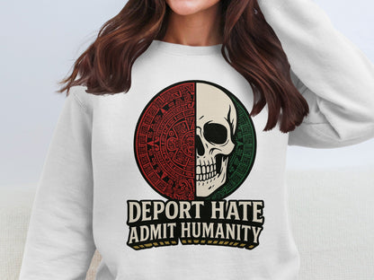 Deport Hate Admit Humanity Skull Sweatshirt product