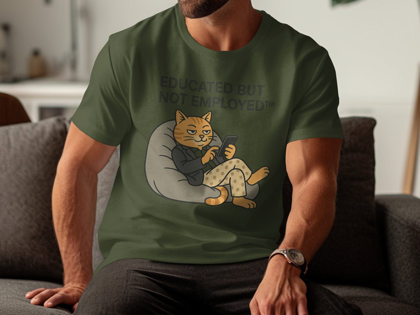 Educated But Not Employed Cat Graphic Tee product