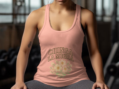 Chinga La Migra Floral Graphic Tank Top product