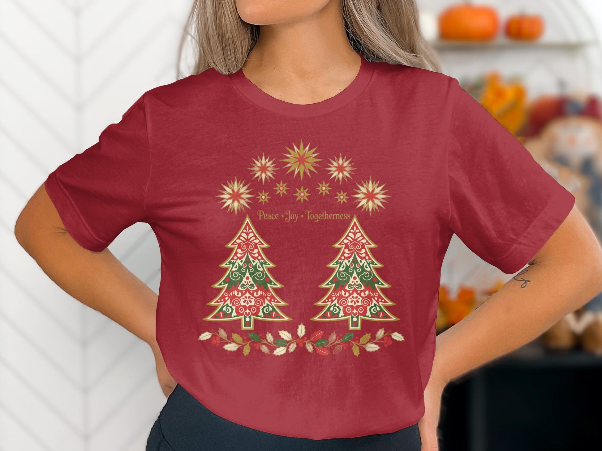 Festive Christmas Tree Design Graphic Holiday Shirt