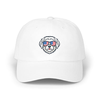 Patriotic Dog With Sunglasses White Cap product